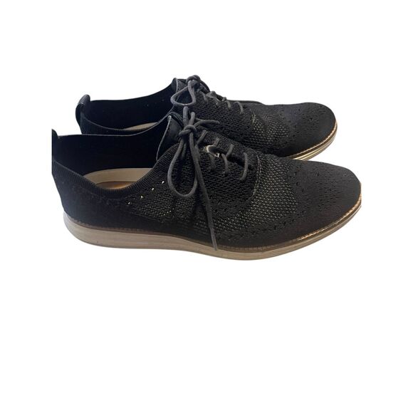 Cole Haan Mens Black Original Grand OG Knit Wingtip Oxford Shoes Size 10M main image 10